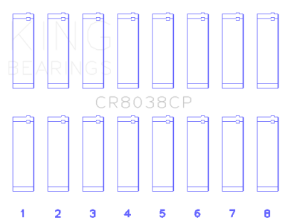 King Engine Bearings - King Engine Bearings CR8038CP.026 Connecting Rod Bearing Set for Ford Diesel