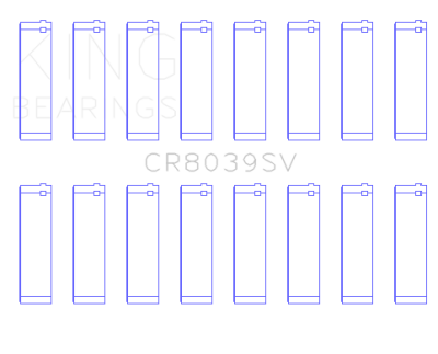 King Engine Bearings - King CR8039SV0.25 Connecting Rod Bearing Set for Ford 391CI 32V Turbo V8 PS