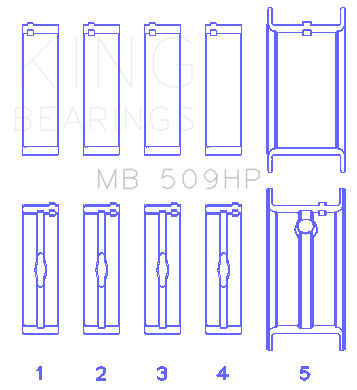 King Engine Bearings - King Bearings MB 509HP 001 Main Bearing Set for Chevy 400 V8