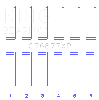 King Engine Bearings - King Bearings CR6877XP CONNECTING Rod Bearing SET for BMW S54B32 3.2L