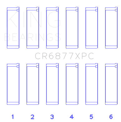 King Engine Bearings - King Bearings CR6877XPC CONNECTING Rod Bearing SET for BMW S54B32 3.2L