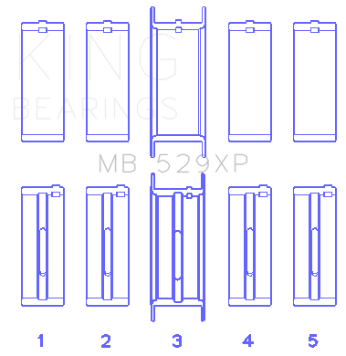 King Engine Bearings - King Bearings MB 529XP MAIN Bearing SET for FORD 260CI 289CI 302 5.0L WINDSOR