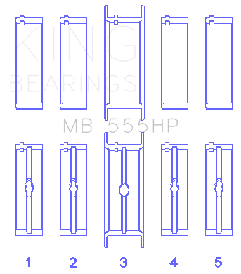 King Engine Bearings - King Bearings MB 555HP Main Bearing Set for Chrysler 350 361 383 403