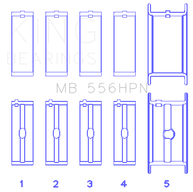 King Engine Bearings - King Bearings MB 556HPN 001 Main Bearing Set for Chevy 396-502 Gen IV V VI
