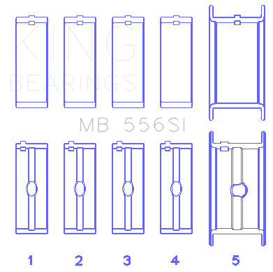 King Engine Bearings - King Bearings MB 556SI 020 MAIN Bearing SET for CHEVROLET 396-502 GEN IV V VI