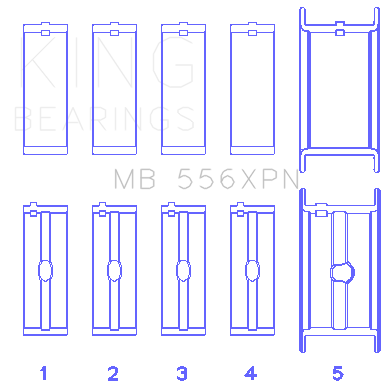 King Engine Bearings - King Bearings MB 556XPN 001 MAIN Bearing SET for CHEVROLET 396-502 GEN IV V VI