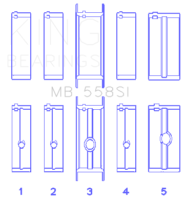 King Engine Bearings - King Bearings MB 558SI 010 Main Bearing Set for Chrysler 273/301/313/318/340