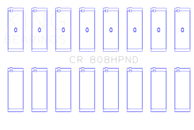 King Engine Bearings - King Engine Bearings CR 808HPND 001 Connecting Rod Set for Chevrolet BBC 369