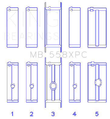 King Engine Bearings - King Bearings MB 558XPC 020 MAIN Bearing SET for CHRYSLER 273 301 313 318 340