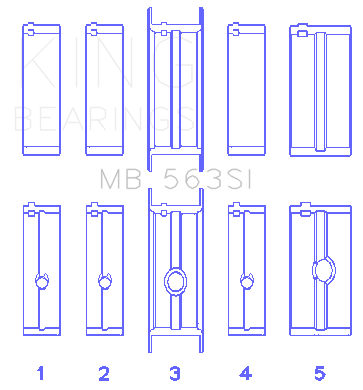 King Engine Bearings - King Bearings MB 563SI Main Bearing Set for Dodge 318