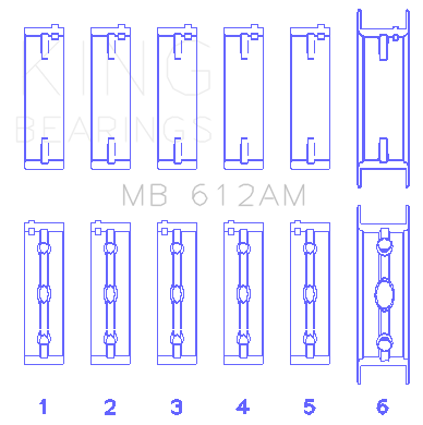 King Engine Bearings - King Bearings MB 612AM MAIN Bearing SET for VOLVO 520 B5252 B5254F/T B5234F/T