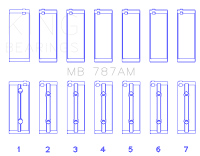 King Engine Bearings - King Bearings MB 787AM0.25 MAIN Bearing SET for TOYOTA 5MGE