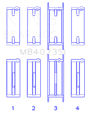 King Engine Bearings - King Bearings MB4023SI MAIN Bearing SET for FORD TAURUS V6