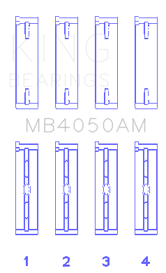 King Engine Bearings - King Bearings MB4050AM Main Bearing Set for Mitsubishi 6G74