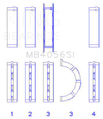 King Engine Bearings - King Bearings MB4056SI Main Bearing Set for Ford 155