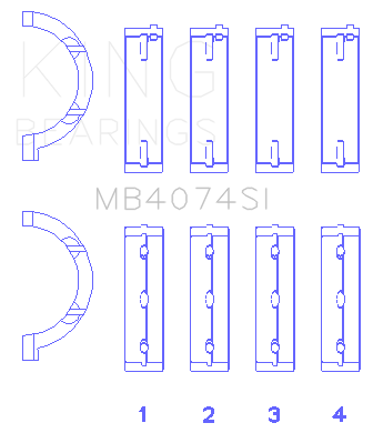 King Engine Bearings - King Bearings MB4074SI Main Bearing Set for Chrysler 2.7L