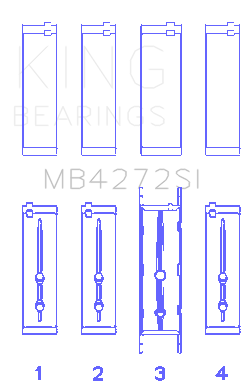 King Engine Bearings - King Bearings MB4272SI.026 Main Bearing Set for Holden Alloytec 175 190