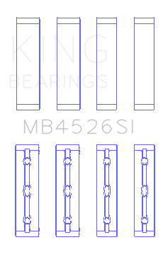 King Engine Bearings - King Bearings MB4526SI Main Bearing Set for Toyota 1GR-FE