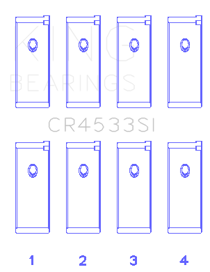 King Engine Bearings - King Bearings CR4533SI Connecting Rod Bering Set for Nissan QR25DE