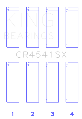 King Engine Bearings - King Bearings CR4541SX Connecting Rod Bering Set for Honda F23A F23Z K20A3 16V