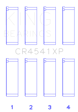 King Engine Bearings - King Bearings CR4541XP Connecting Rod Bering Set for Honda F23A F23Z K20A3 16V