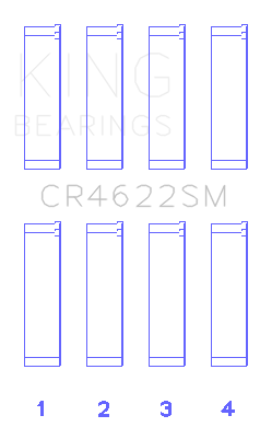 King Engine Bearings - King Engine Bearings CR4622SM CONNECTING ROD BEARING SET for FB20