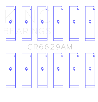 King Engine Bearings - King Bearings CR6629AM Connecting Rod Bearing Set for Mitsubishi 6G72