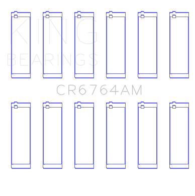 King Engine Bearings - King Bearings CR6764AM CONNECTING Rod Bearing SET for VW AES AUE ABV