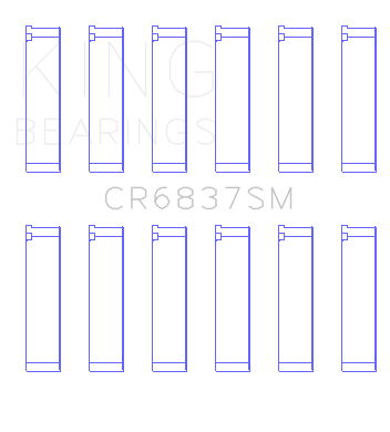 King Engine Bearings - King Bearings CR6837SM CONNECTING Rod Bearing SET for HONDA J30 J35