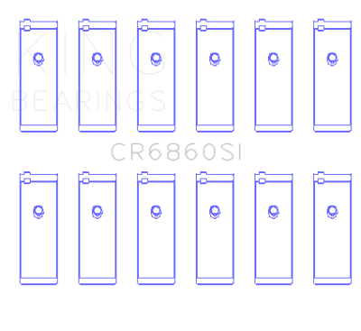 King Engine Bearings - King Bearings CR6860SI Connecting Rod Bearing Set for GM Vortec 254