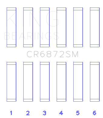 King Engine Bearings - King Engine Bearings CR6872SM CONNECTING ROD BEARING SET for Toyota 1GR-FE