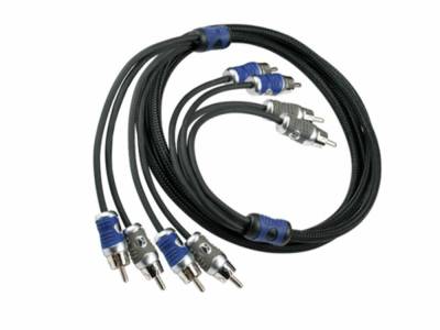 Kicker - Kicker 46QI44 Q-Series 4-Channel RCA Signal Cable Black 4 Meter