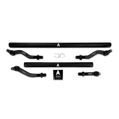 Apex Chassis - Apex Chassis KIT120-Dana30-NoFlip 2.5T Tie Rod & Drag Link Black Aluminum