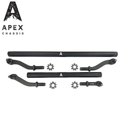 Apex Chassis - Apex Chassis KIT135-YesFlip Tie Rod & Drag Link Assembly Black Aluminum for JK