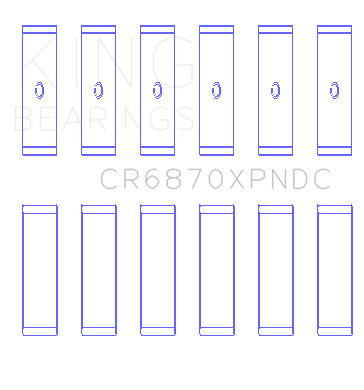 King Engine Bearings - King Engine Bearings CR6870XPNDC STDX Connecting Rod Bearing Set for Nissan VR38