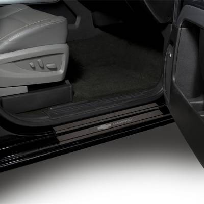 Putco - Putco 95183BPGM-1 Chevy Bowtie Logo Black Stainless Door Sills Silverado