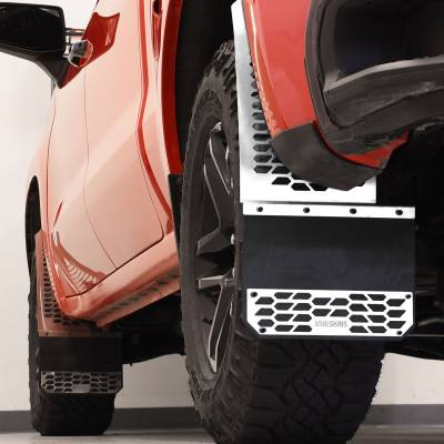 Putco - Putco 78000 Polished SS HEX Mud Skins Front for 14-25 Silverado/Sierra/Ram 1500