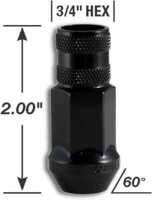 Gorilla Automotive - Gorilla Automotive 45038BC-20 Black 12x1.5 Open End Lug Nut Chrome Finish 20Pc