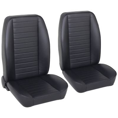 TMI Products - TMI Products 47-9470-6470 So-Cal Classic Bucket Reclining Black Vinyl Stitch