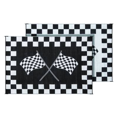 Faulkner - Faulkner 48707 Reversible RV Patio Mat Finish Line Design 6'x9'