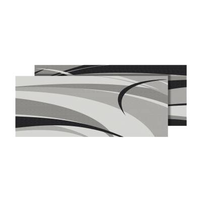 Faulkner - Faulkner 53011S 9x18 Mat Mod Swish Black/Grey Floor Mat Carpet Liner