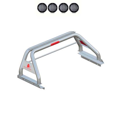 Black Horse Off Road - Black Horse RB09SS-PLFB Classic Roll Bar w/5.3" LED's for 20-25 Jeep Gladiator