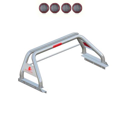 Black Horse Off Road - Black Horse RB09SS-PLFR Classic Roll Bar w/5.3" LED's for 20-25 Jeep Gladiator
