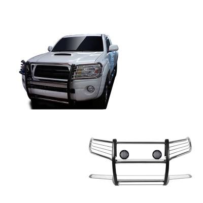 Black Horse Off Road - Black Horse 17A096400MSS-PLFB Black Grille Guard w/LED for 05-15 Toyota Tacoma