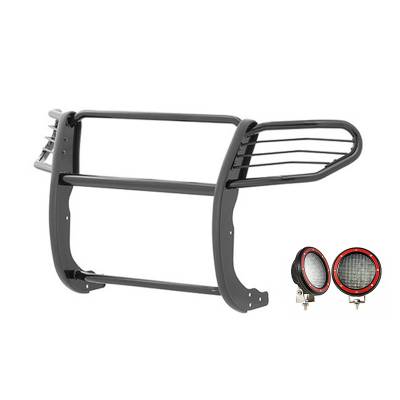 Black Horse Off Road - Black Horse 17FP31MA-PLFR Grille Guard Kit w/LED