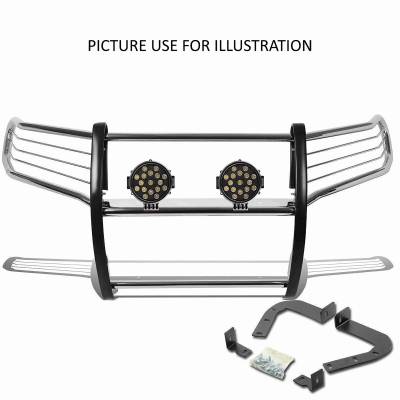 Black Horse Off Road - Black Horse 17H151402MSS-PLB SS Grille Guard w/LED for 16-22 Honda Pilot