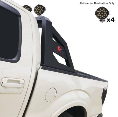 Black Horse Off Road - Black Horse ARB-NIFRB-PLB Amour Roll Bar Kit 7.0" LED's Black for 05-21 Frontier