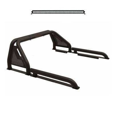 Black Horse Off Road - Black Horse GLRB-07B-KIT Roll Bar w/40"LED Light Blk for 19-24 Ford Ranger