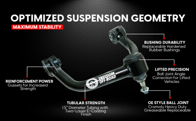 Freedom Off-Road - Freedom FO-G702FU 2-4" Lift FR Upper Arms for 00-10 Silv/Sierra 1500/2500HD/3500