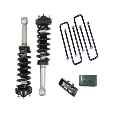 Freedom Off-Road - Freedom FO-F805F30+FO-F404+FO-F30120 3"F Strut/2"R Blocks w/UBolt for 09-13 F150